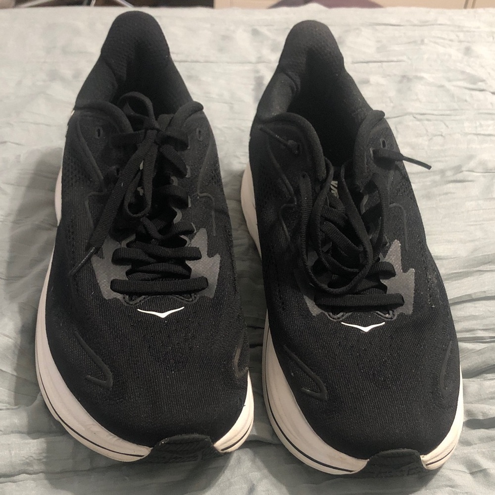 Hoka One One Black and White Sneakers